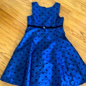 Girls Blue dress with velvet